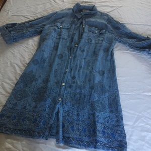 Blue dress with designs